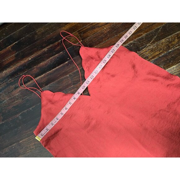 Intimately Free People Sensual Satin Scallop Cami Tank Top Rust Large - Picture 6 of 13